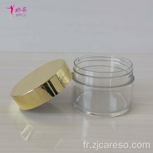 Pot de crème pour le visage en PET transparent cosmétique